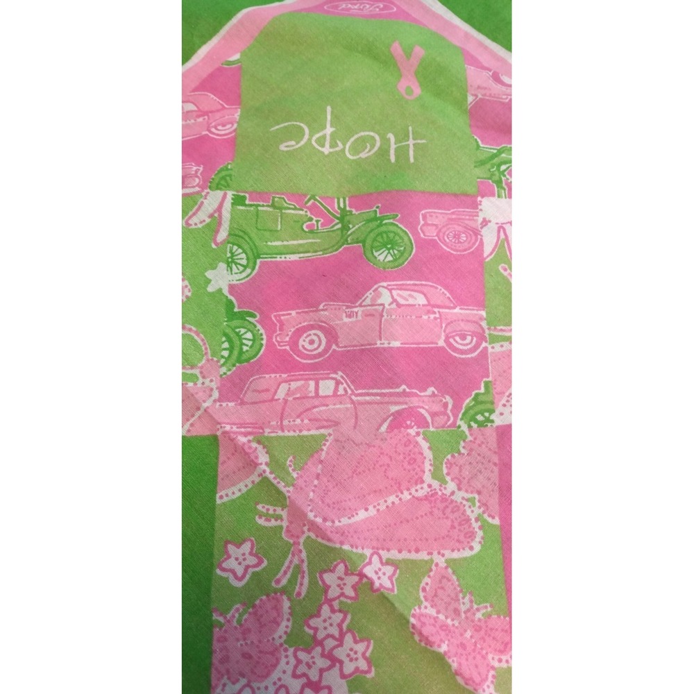 FORD & Lilly Pulitzer [SET of 4] Breast Cancer Awareness Faux-Patchwork Preppy - Picture 6 of 7